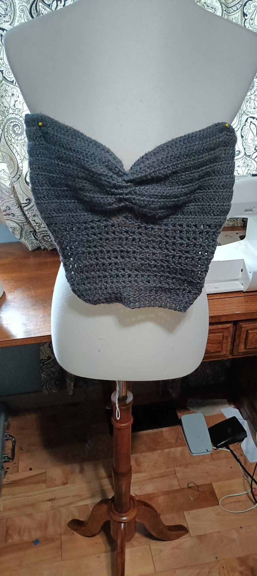 Grey Crochet Halter Top Xs-Xlargw