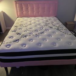 Queen Pink Bed Frame And Mattress 4months Old