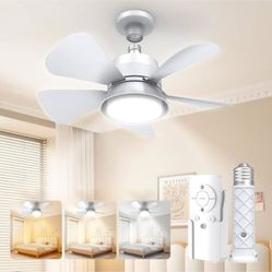“New”(1 In Stock)Screw In Sockect”Smart” Ceiling Fan  W/light And Remote ,dimmable