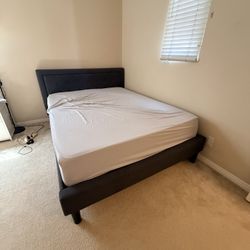 Queen Gray Bed Frame - Excellent Condition