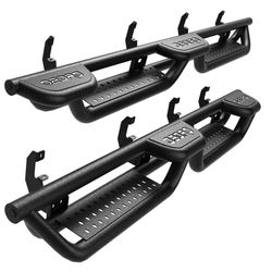 OEDRO Wheel To Wheel Running Boards Compatible With Chevy Silverado GMC Sierra 2019-2025 1500, 2020-2025 2500HD 3500HD Crew Cab, Bed Access Side Steps