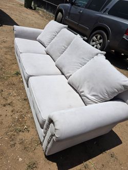 Studded White Sofa