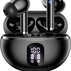 Wireless Earbuds, Bluetooth 5.4 Headphones with 50H Playback, Deep Bass Stereo Ear Buds Clear Calls with LED Power Display, IPX7 Waterproof, in-Ear Ea