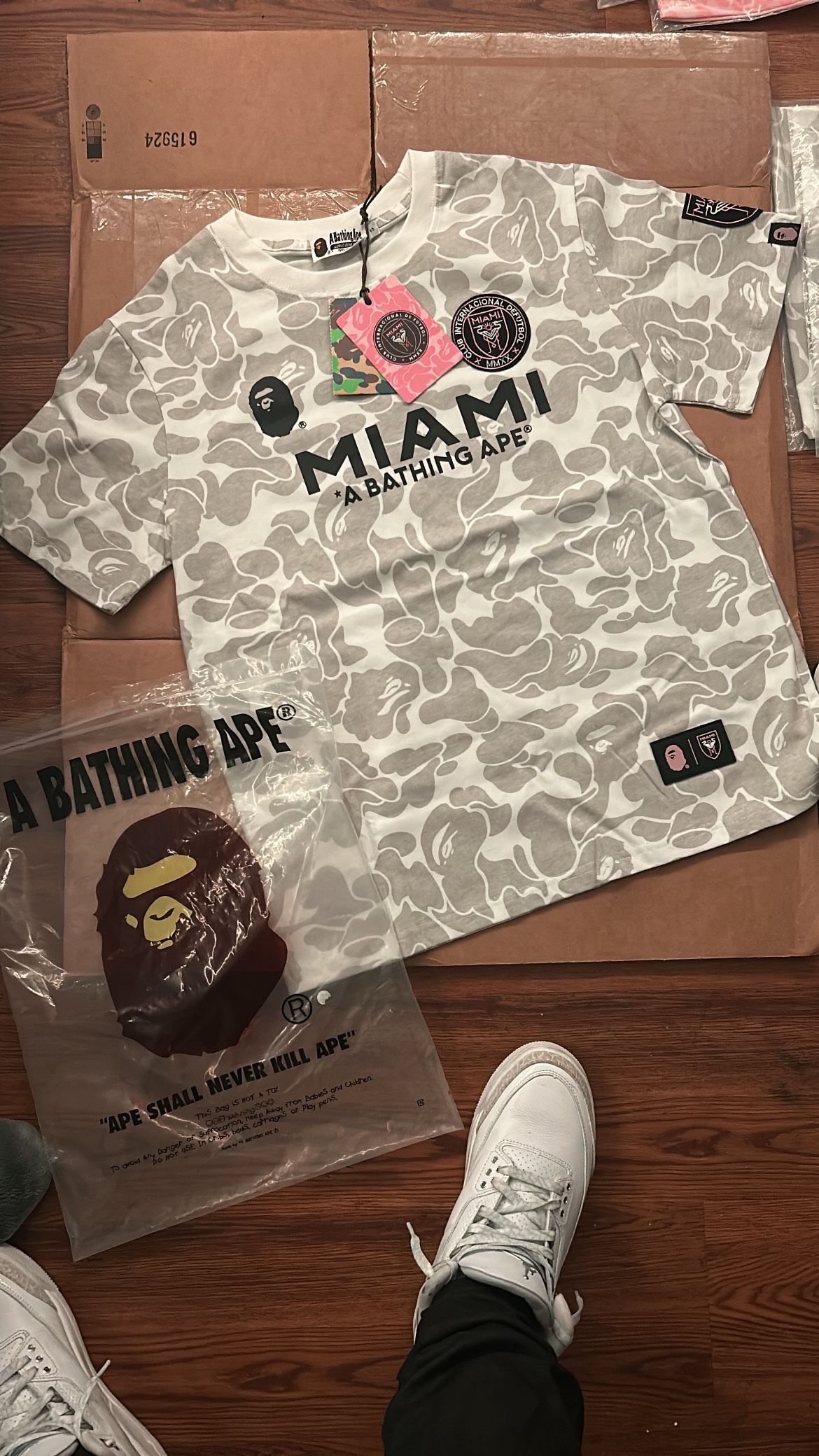 bape shirt size small medium and large 