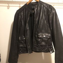 Aqua Leather Jacket Size M