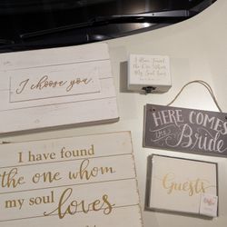 Wedding Signs, New Retro Guest Book, And Ring Box bundle