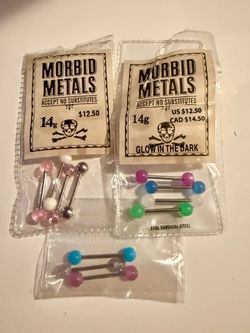 Morbid Metals 14g Piercing  Tongue Ring Jewelry
