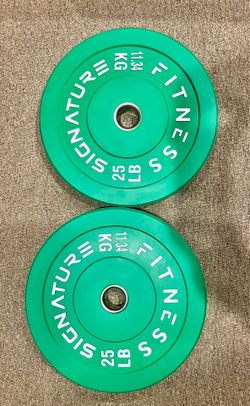 ONFITWAY Olympic Bumper Plates, Rubber Olympic Weight Plates with 2" Stainless Steel Hub,  25 LBS