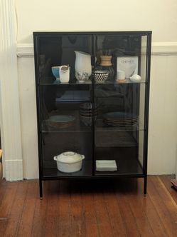 IKEA RUDSTA Glass Display Cabinet – Black – Excellent Condition – $150 OBO