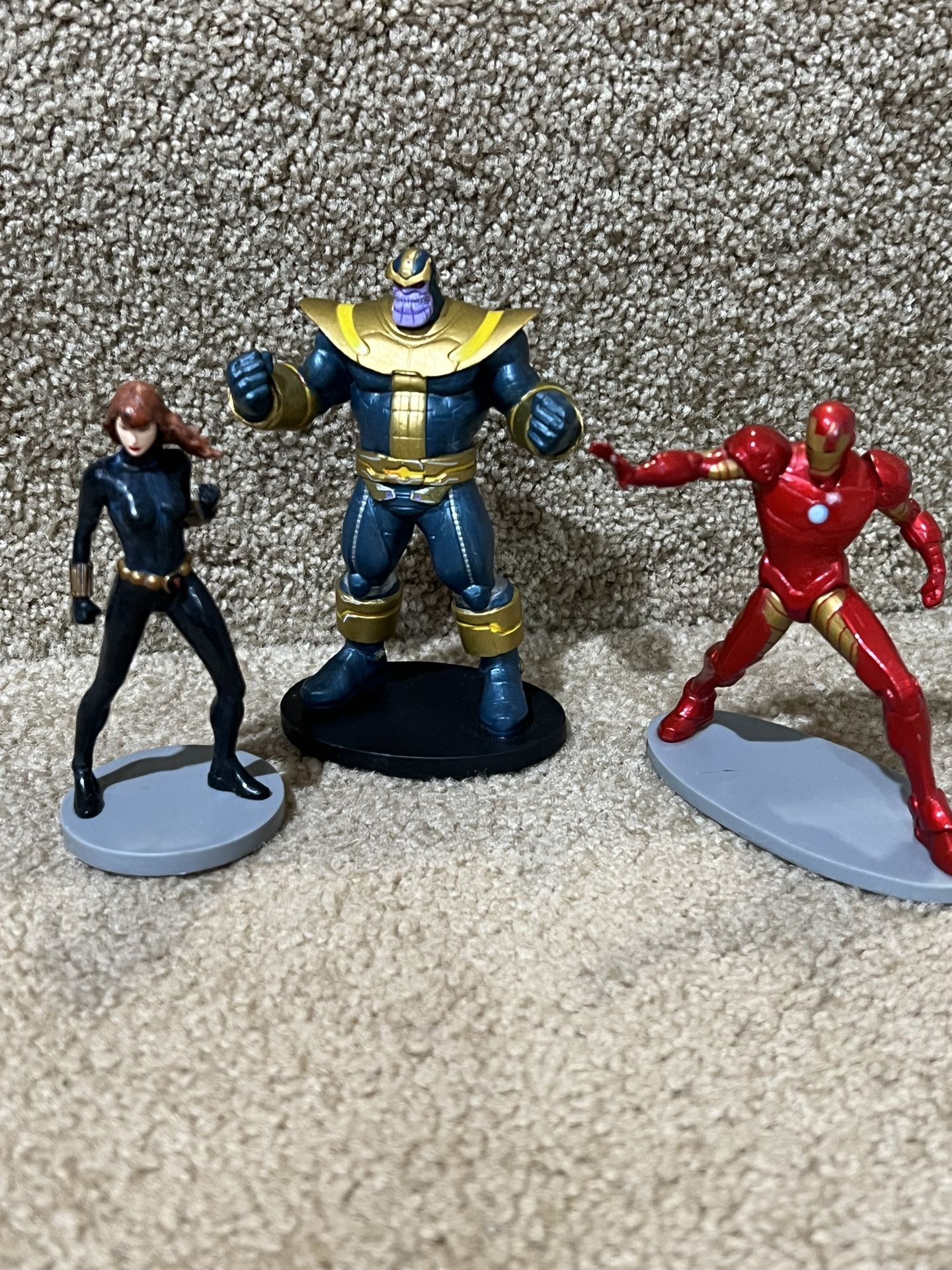 Marvel Disney Collectible Thanos Ironman Black Widow Cake Topper PVC Figure 4”