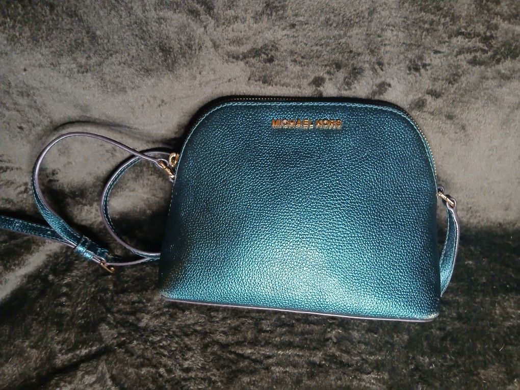 Michael Kors Adele Deep Teal Dpme Leather Crossbody 