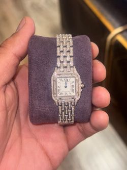 Cartier iced out ladies watch box and card complete