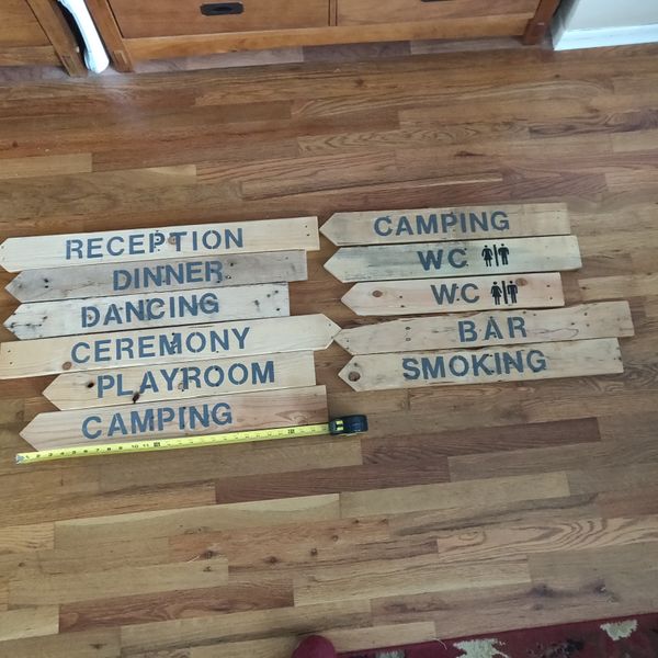 Directional Wedding Signs Reclaimed Wood Decorations For Sale In