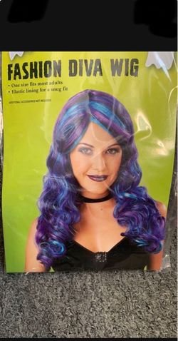 Fashion Diva Costume Wig Purple Blue