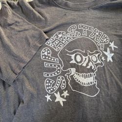 Gray & white skull superstar tee faded #skater #emo #archive