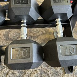 Rubber Hex Dumbbells 