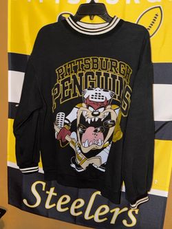 Sun NHL Hockey Looney Tunes Tasmanian Devil Pittsburgh Penguins Sweatshirt Men’s Size Medium