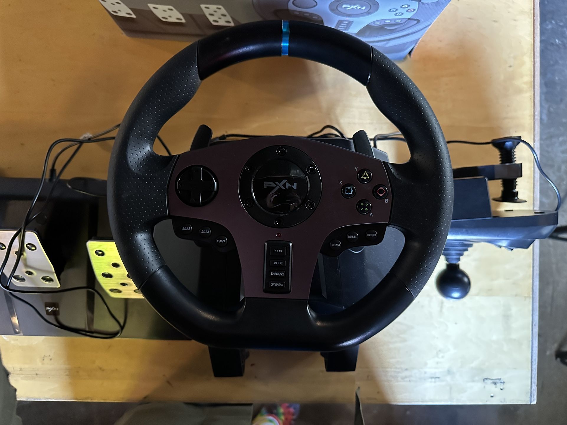 PXN V9 Gaming Race Sim Steering Wheel Pedals Shifter (For PC PS3 PS4 Xbox Switch)