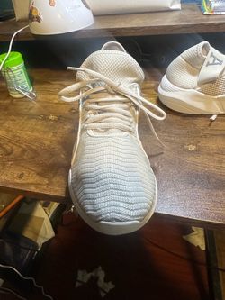 White Knit Low-Top Sneakers