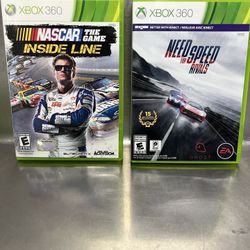 Microsoft XBOX 360 - NASCAR The Game Inside Lane and Need for Speed Rivals - EUC