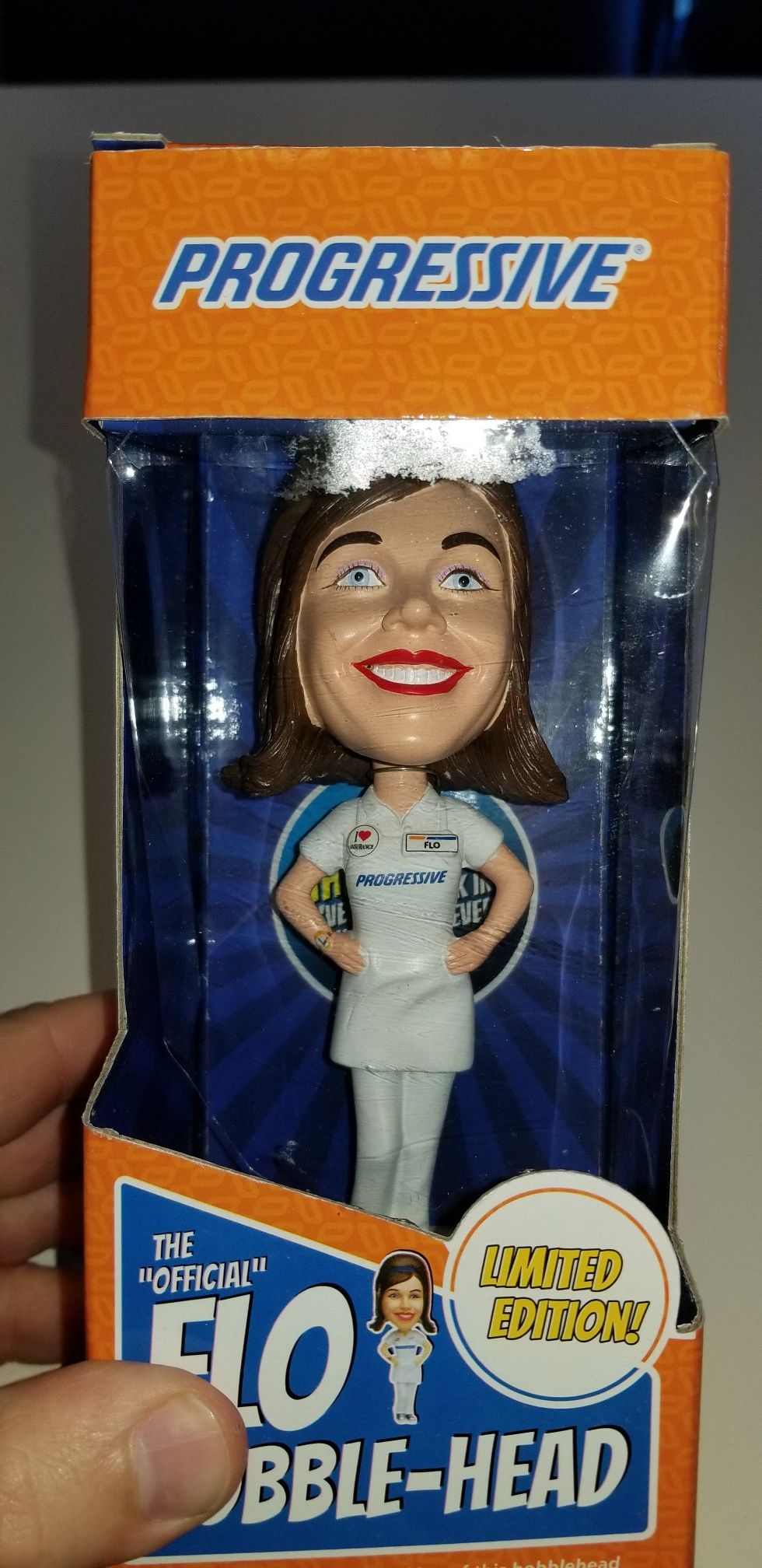 Talking Progressive Flo bobblehead doll limited edition