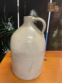 Vintage 14" North Carolina Salt-Glazed Stoneware Jug - Cork Top