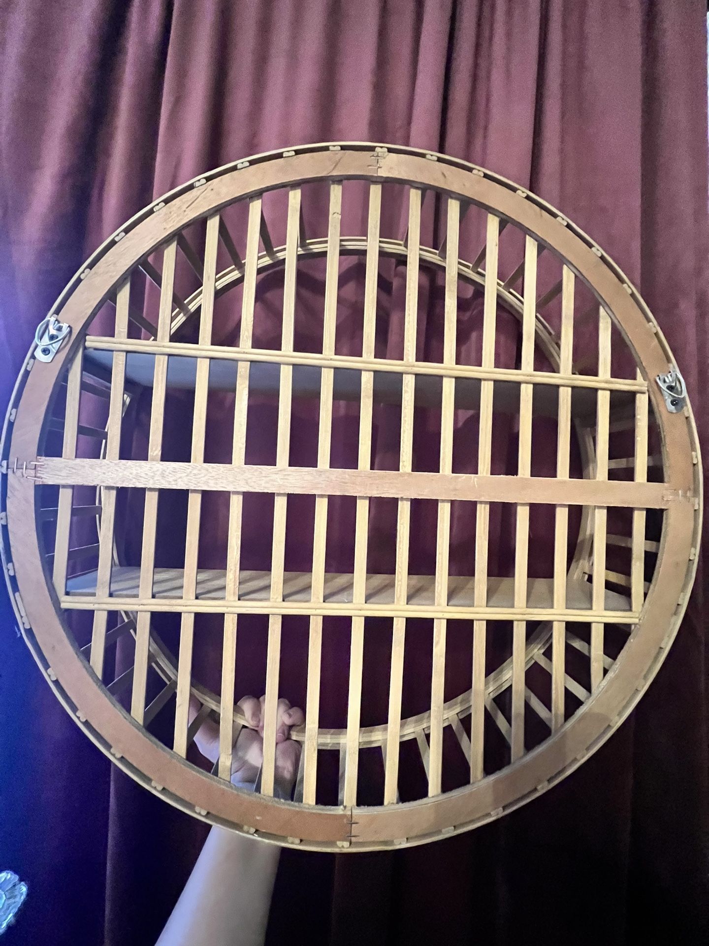 Boho Rattan 2 Tier Round Shelf
