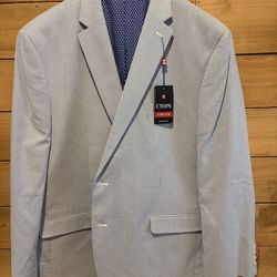 Blue seersucker sportcoat 50R