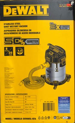 DeWalt 8-Gallon 4 HP Stealthsonic Quiet Stainless Steel Wet Dry Vacuum $59.99