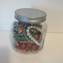 Jar Of Costume Jewelry