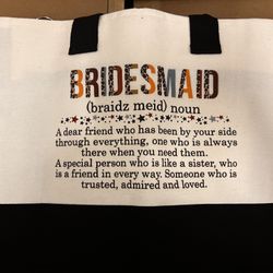 Tote Bag “Bridesmaid” Definition 