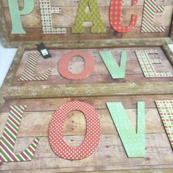 3 Pieces Brand New Collage Wall Arts “Peace Love”