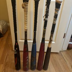 Used Bbcor bats Zen(32) Blue meta(32) Red meta pwr(33)-(32) Wood bat(32)