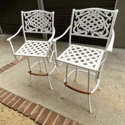 Bar Stools,  White Steel Set of 2   $60.00 