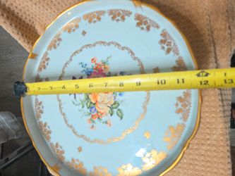 Vintage Porcelain Decorative Plate with Floral Design
