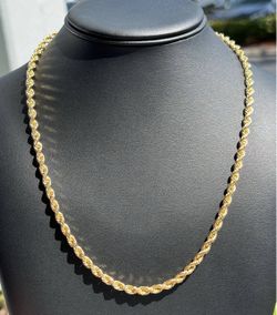 Jewelry 14k solid yellow gold Rope necklace chain 24.00" 10.20mm w lobster lock
