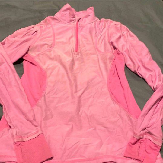 Champion Semi-Fitted Pink Quarter-Zip Pullover Women's (S)