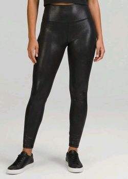 Time and Tru Black Shiny High Rise Ankle Stretch Leggings Women’s S (4-6)