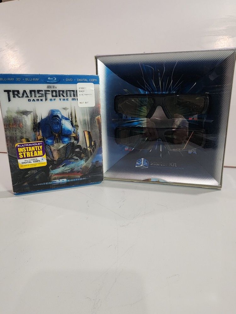 3D GLASSES + TRANSFORMERS BLURAY BUNDLE!! NEW!!