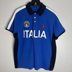 Polo Ralph Lauren Italia Polo Shirt Mens XL Blue