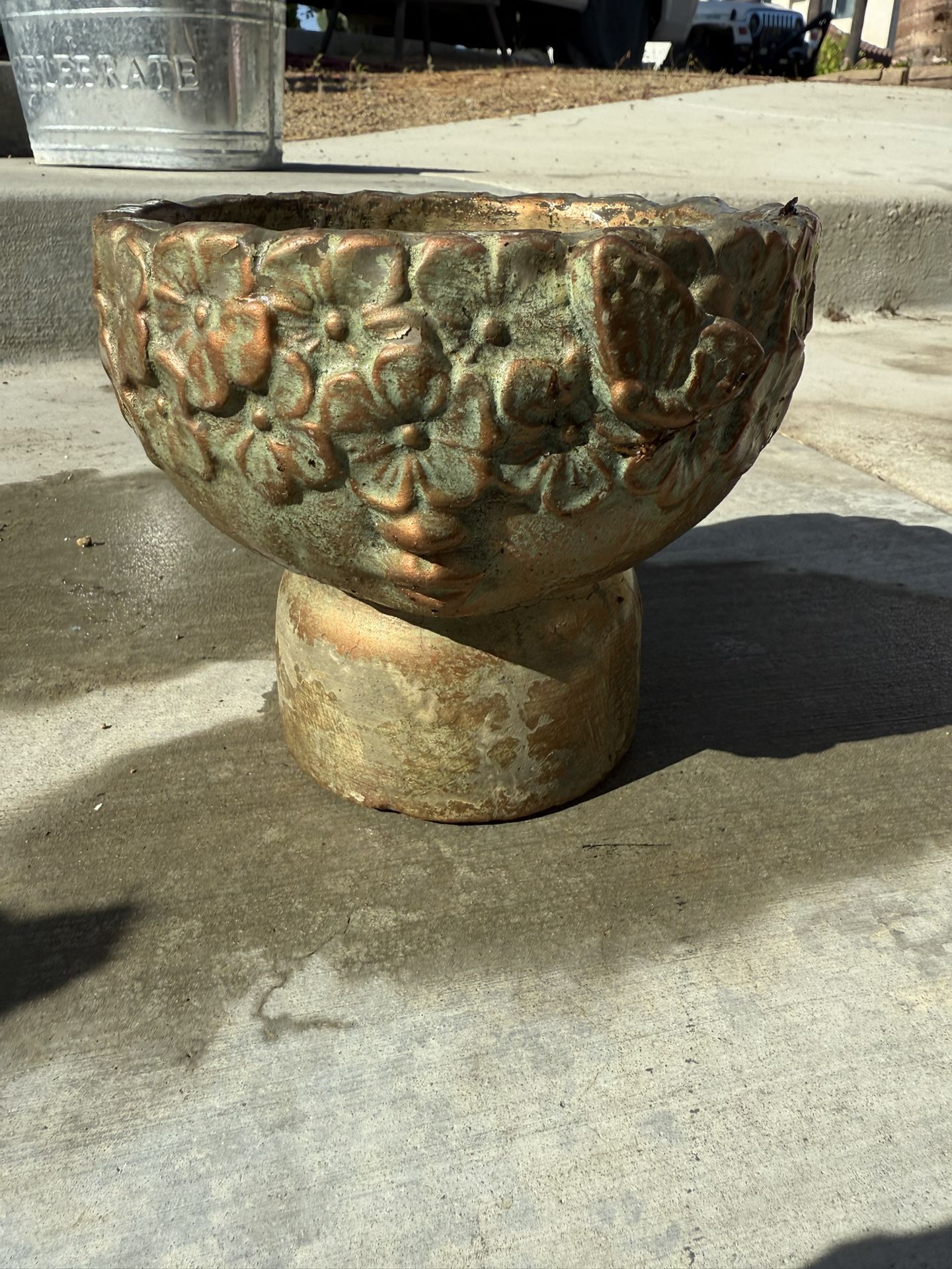 6.5x6.5in Pot Girl With Face And Flower Tiara