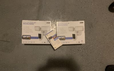 Two Feit Floodlight Cams And A Doorbell Cam