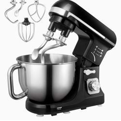 Stand Mixer Fohere, with Double Dough Hook, Wire Whip & Beater, 6+ P Speed Tilt-Head Food Mixer, Pouring Shield for Home Cooking, Dishwasher Safe Stai