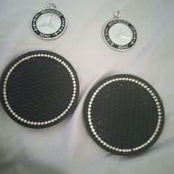 Mercedes Benz Key Chain And Cup Holder Mats