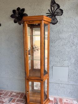 Wood & Glass Curio Display Cabinet