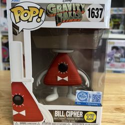 EXCLUSIVE GLOW Bill Cipher Gravity Falls Funko Pop #1637 Animation Disney GITD