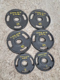 Gold gym weight plates.