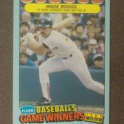 1987 Fleer Wade Boggs Limited Edition #5 of 44 Baseball's Game Winners Boston Red Sox Baseball Card Vintage Collectible Sports MLB