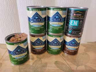 6 cans senior dog food, expired 2028