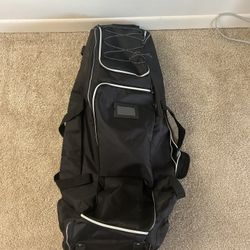 39”Hockey Bag with Wheels, Large Ice Hockey Duffel Travel Bag Black 90L